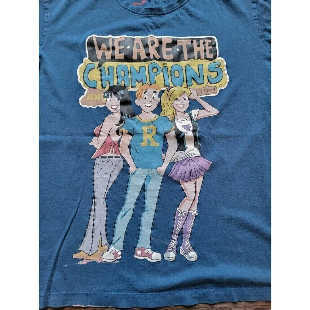 Archie We Are The Champions Graphic Crew Neck Short Sleeved Tee Shirt, Men's L